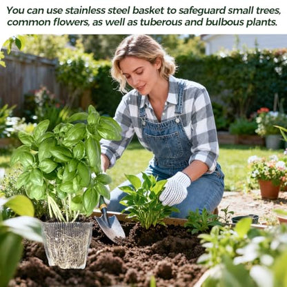 Gopher Baskets 15 Gallon 5 Pcs Root Guard Gopher Proof Wire Mesh Basket 24x25 in Stainless Steel Basket Fruit Protection Bag for Plants Root Barrier - size: 15 Gallon 5 PCS 25x24in