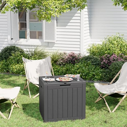 31 Gallon Outdoor Storage Box Waterproof Deck Box Patio Storage - color: Black, style: 31Gallon-style2
