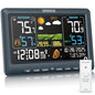 BluSon Weather Station Wireless Indoor Outdoor Thermometer, Atomic Clock - color: Blue
