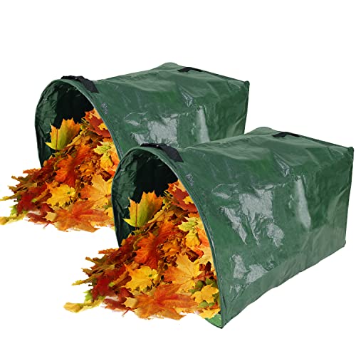 Gardzen 2 Pack 53 Gallon Dustpan Style Yard Waste Bags Reusable