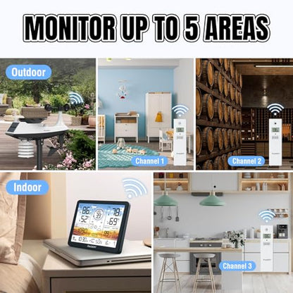 Raddy AG7 Wireless Weather Station, Color Display Atomic Clock - style: AG7