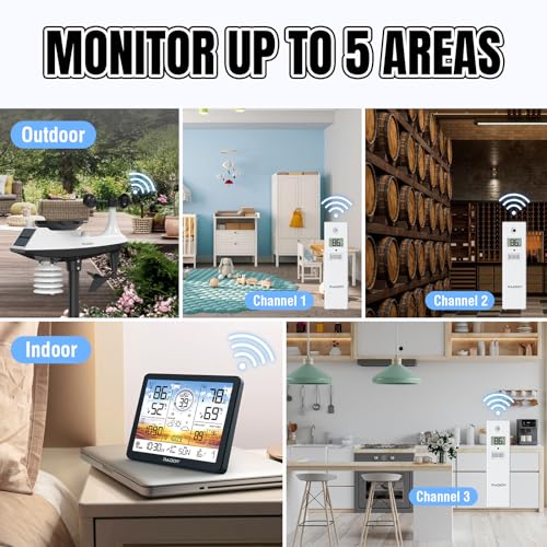 Raddy AG7 Wireless Weather Station, Color Display Atomic Clock - style: AG7