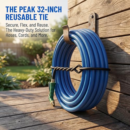 8pcs Rubber Twist Ties, 32-Inch Silicone Cable Ties Reusable - color: Black