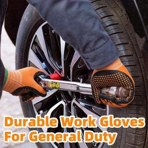 Schwer 3/6/12 Pairs Safety Work Gloves, MicroDot Abrasion & Grip, LT5619, L - size: Large
