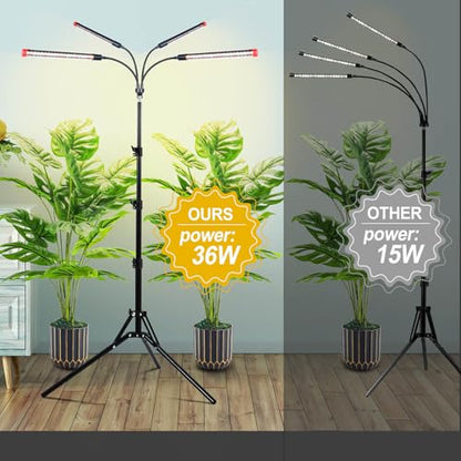 36W Grow Light with Stand for Bonsai Tree Tall Plants - size: 4 Tube-Stand