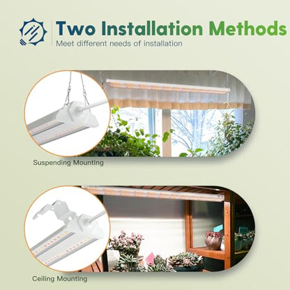 FREELICHT 1Pack 4FT Grow Light for Indoor Plants, Timer, 60W Full Spectrum