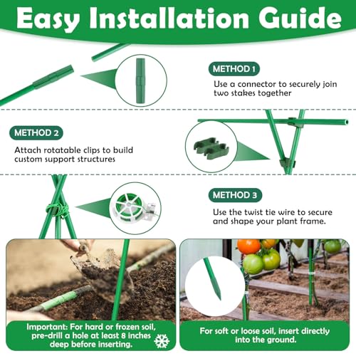 117 PCS Garden Stakes, Fiberglass Tomato Stakes, Garden Sticks - size: 35 Packs