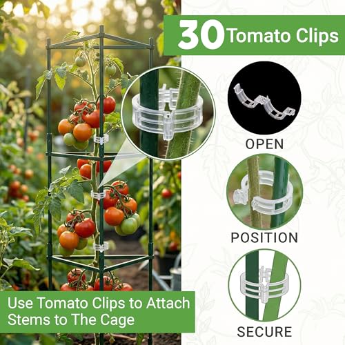 1 Pack 48" Tomato Cages for Garden - Large Tomato Plant Support Trellis - size: 1 Pack, 48 Inches