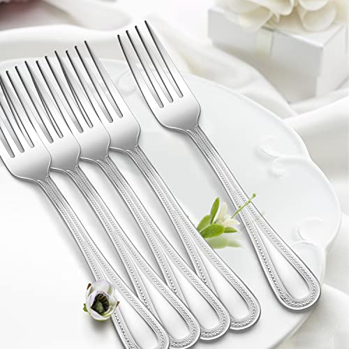 E-far Dinner Forks Set of 12, Stainless Steel Forks Silverware, 7.9 Inch - size: 7.9inches
