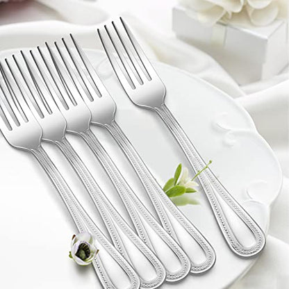 E-far Dinner Forks Set of 12, Stainless Steel Forks Silverware, 7.9 Inch - size: 7.9inches