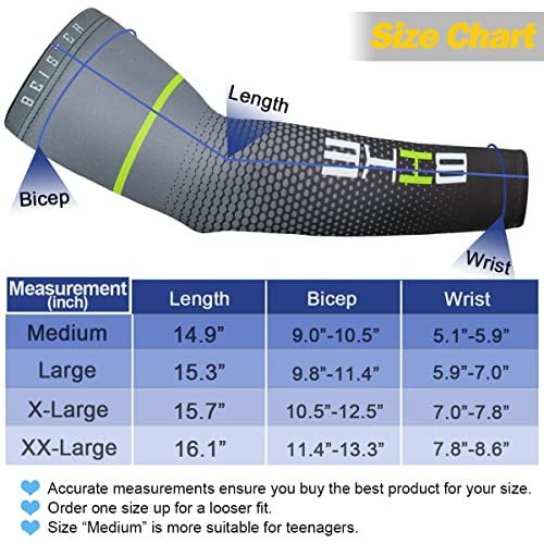 beister Arm Sleeves for Men & Women, UV Protection Cooling Cover and Cyling - color: Black, size: Medium