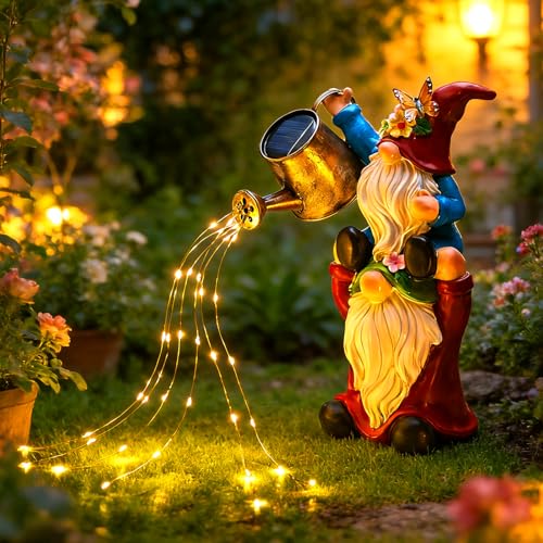 Brightown Solar Garden Gnomes Outdoor Statue with 36 LED Lights - color: Red-White Gnome