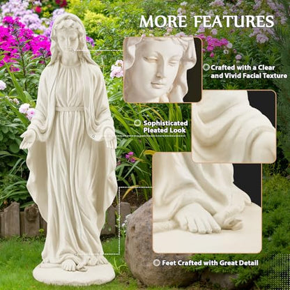 Virgin Mary Statue, 29.4" Outdoor Statue, Fall Decor for Garden Yard - size: 29.4" H Virgin Mary