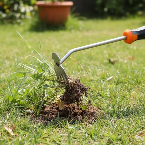Weed Puller Tool, Portable Rubber-Handled Garden Tools, Four-Tined Weeding Tool, Uprooting Weeding Tools, Crevice Weeder, Yard Weed Tools and Weed Removal Tool (style1) - style: style1