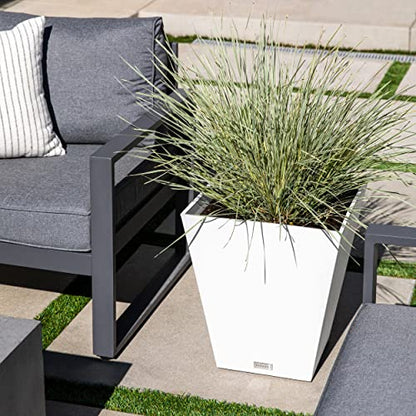 Veradek Pure Series Nobleton Planter - Tapered Square Outdoor Planter - color: White, size: 18 inch