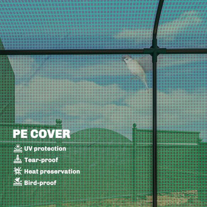 Outsunny Mini Greenhouse Portable Roll-Up Door 78.7" x 29.5" x 74" Green - color: Green