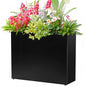 VGMiu Rectangular Planter Boxes Metal Planters Black 38.2''Lx13''Wx30''H