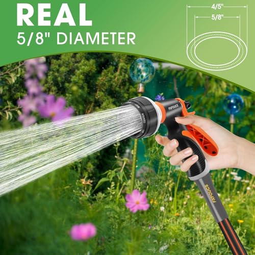 Garden Hose 75ft x 5/8", Heavy Duty Water Hose, Kink Resistant - color: Black, size: 75FT