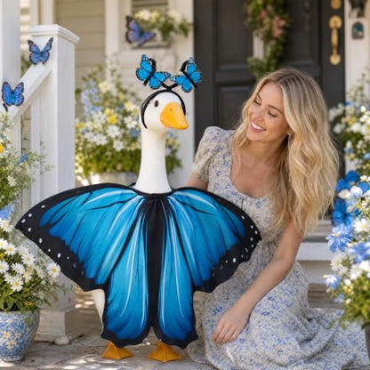 Butterfly Porch Goose Outfits Wing Cape Set for 23'' Goose - color: Blue Butterfly