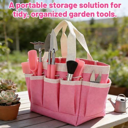 ANPHSIN 44pcs Small Gardening Tools Gifts for Women Beginners, Pink - color: Pink