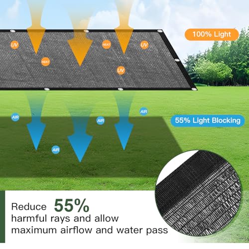 6.5 x 10 FT 55% Heavy Duty Shade Cloth Mesh Tarp - size: 55% - 6.5 x 10 FT Premium