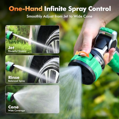 RESTMO Water Hose Nozzle Heavy Duty, Adjustable Garden Sprayer for Outdoor - color: Green