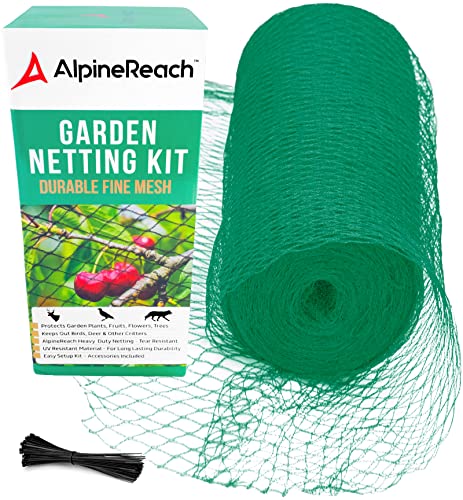 AlpineReach Garden Netting 15 x 50 ft, Green Heavy Duty Bird Net - color: Green, size: 15ft x 50ft