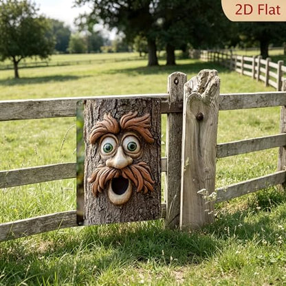 8x12 Inch Tree Face Metal Sign, Flat Printed 2D Wall Art with 3D Effect - color: Happy Tree Face