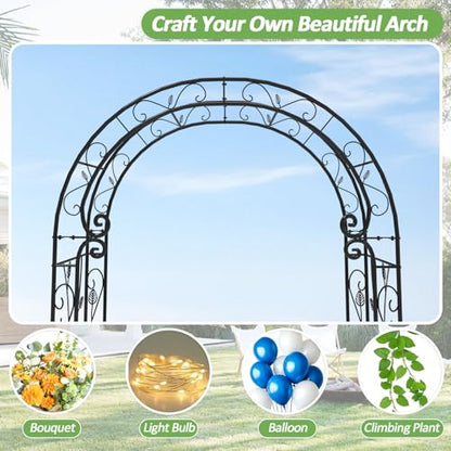 Sturdy Metal Garden Arch with Rust-Resistant Finish,Garden Abor-88 H*51" L - size: 88"(H)*51"(L)*17"(W)