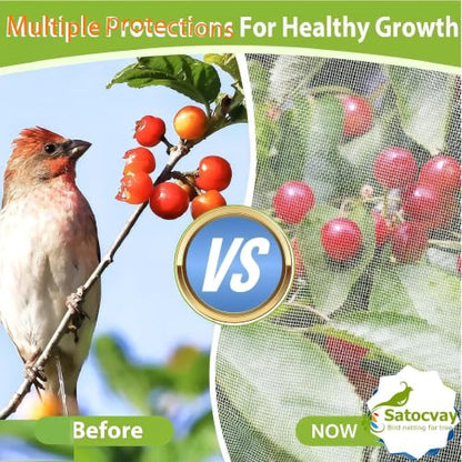 Extra Large 1Pack 18×20Ft Fruit Tree Netting with Drawstring & Zipper - Reusable Plant Protection Bag, Heavy Duty PE Mesh Cover for Blueberry Bushes - Blocks Birds/Deer/Squirrels - size: 18×20Ft