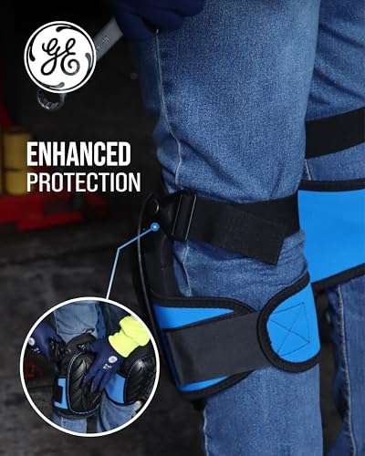 GE Pro Knee Pads Heavy-Duty - Gel Core PVC Cap Adjustable Work Flooring