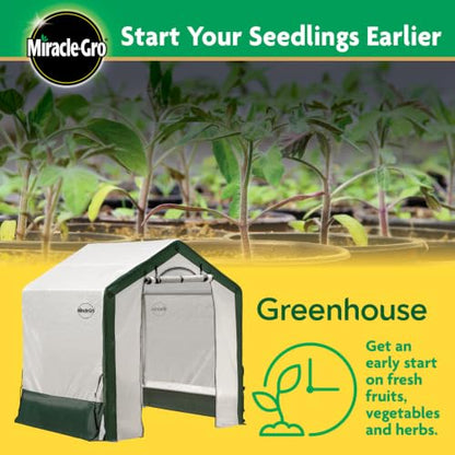 Miracle-Gro Walk-in Indoor/Outdoor Greenhouse, Clear, 6 x 4 x 6 ft - size: 6' x 4' x 6' - 2025 Model