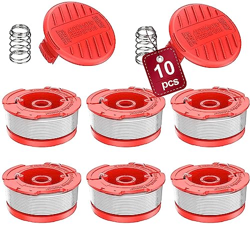 10 Pack String Trimmer Line Spool Replacement for Craftsman Weed Eater CMZST065 CMCST900 CMESTA900 CMESTE920 Grass Trimmer Auto Feed 0.065 Trimmer Line Spool Parts(6 Spools,2 Spool Caps,2 Springs) - color: 10PCS