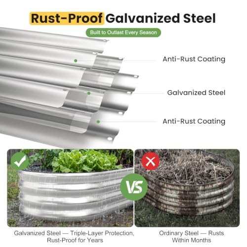 Galvanized Raised Garden Bed Outdoor, 4x2x1FT Planter Box, Silver - color: Silver, size: 4x2x1FT(2PCS)