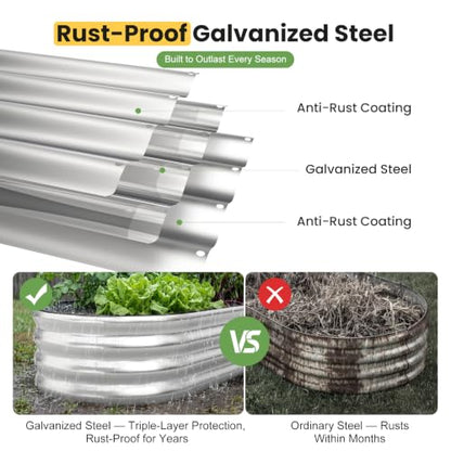 Galvanized Raised Garden Bed Outdoor, 4x2x1FT Planter Box, Silver - color: Silver, size: 4x2x1FT(1PC)
