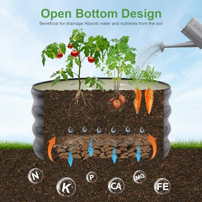 Galvanized Raised Garden Bed- 2Pcs 2x2x1FT Planter Boxes, Grey - color: Gray, size: 2x2x1FT