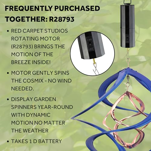 Red Carpet Studios The Original Cosmix Deluxe Helix Wind Spinner, Medium 14-Inch, Double Blue & Copper - color: Double Blue & Copper, size: Medium 14-Inch