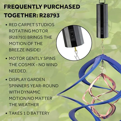 Red Carpet Studios The Original Cosmix Deluxe Helix Wind Spinner, Medium 14-Inch, Double Blue & Copper - color: Double Blue & Copper, size: Medium 14-Inch