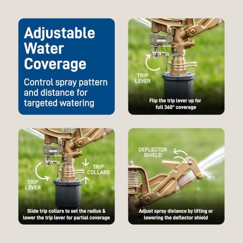 Orbit Brass Impact Sprinkler Head, Dual Nozzle, 3/4 in. MPT - 55016