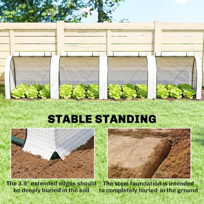 Outsunny 13' x 3' x 2.5' Mini Greenhouse Portable Tunnel Green House White - color: White, size: 13' x 3' x 2.5'
