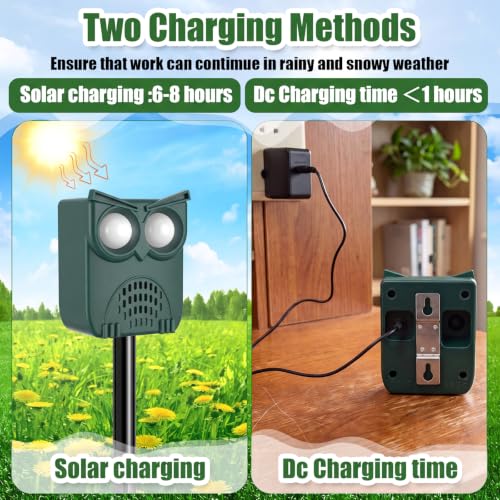 2 Pack Solar Motion Sensor Security Alarm, Outdoor Animal Deterrent