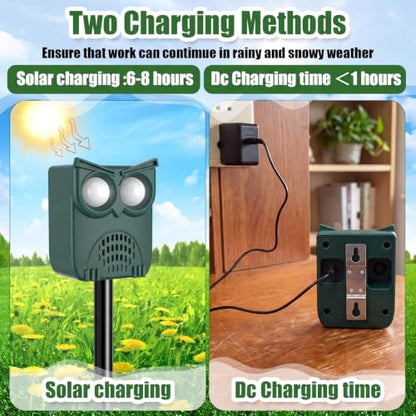 2 Pack Solar Motion Sensor Security Alarm, Outdoor Animal Deterrent