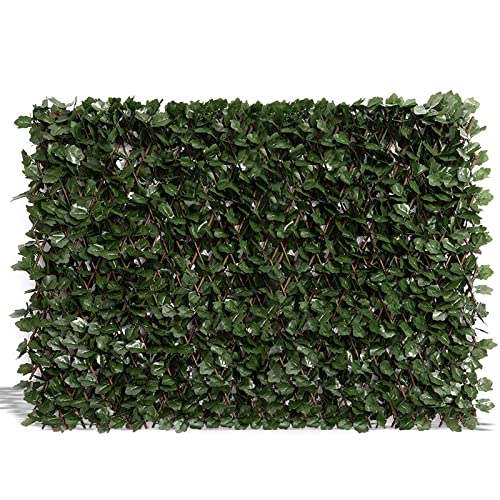 DOEWORKS Expandable Faux Ivy Privacy Screen, Double-Sided, Balcony, 1 Pack - color: Double-Sided Green Leaves, size: 16 x 45 in, 1 Panel