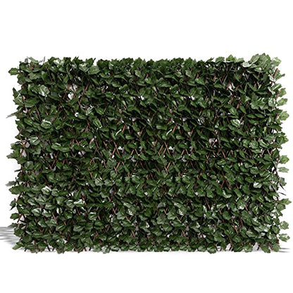 DOEWORKS Expandable Faux Ivy Privacy Screen, Double-Sided, Balcony, 1 Pack - color: Double-Sided Green Leaves, size: 16 x 45 in, 1 Panel