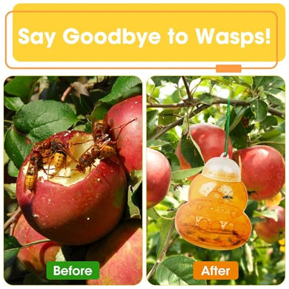 4 Pack Reusable Wasp Traps Outdoor Hanging - color: orange