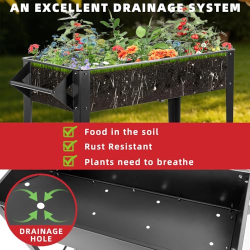 Kendane 32" Elevated Raised Garden Bed Outdoor