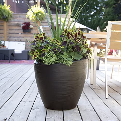 Mayne 8879-ES Modesto 20in Round Patio Planter, Espresso - color: Espresso, size: 20 Inch