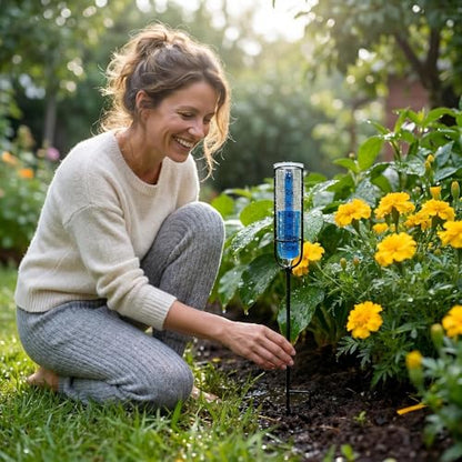 Rain Gauge Outdoor Plastic Garden: Blue Scale Easy Read
