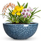 Bowl Planter, 12 Inch Ceramic Succulent Planters, Scale Blue - color: Scale Blue-1, size: 12 Inch