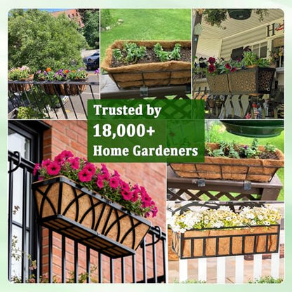 Halatool 4 Pack 36 Inch Trough Coco Fiber Replacement Window Box Liners Pre-Formed Coconut Liners for Planters Natural Coco Liner for Wall Hanging Basket Flower Pot Fence and Railing - size: 36 in